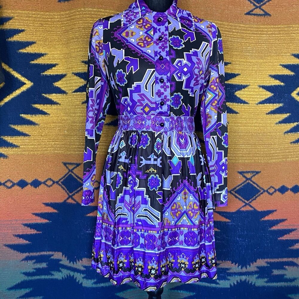 Vintage 60’s Tracy Petites Psychedelic Mini Dress. Mod Go-Go. Rare. Small.